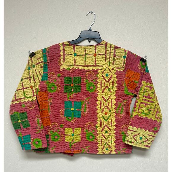 Kantha Jacket Vintage Handmade 100% cotton Patchwork Jacket Floral Cotton Jacket - Picture 3 of 7